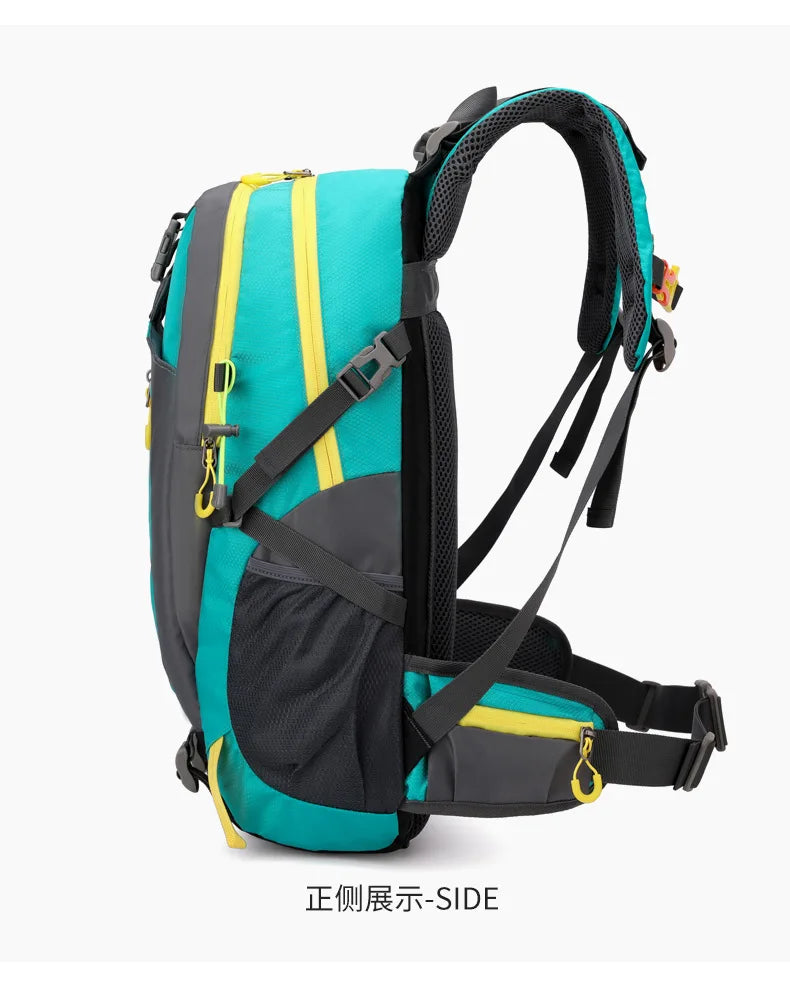 Men Women Outdoor Camping Travel Backpack 40L Water Repellent Climbing Hiking Laptop Daypack Trekking Reflective Strip Back Bags