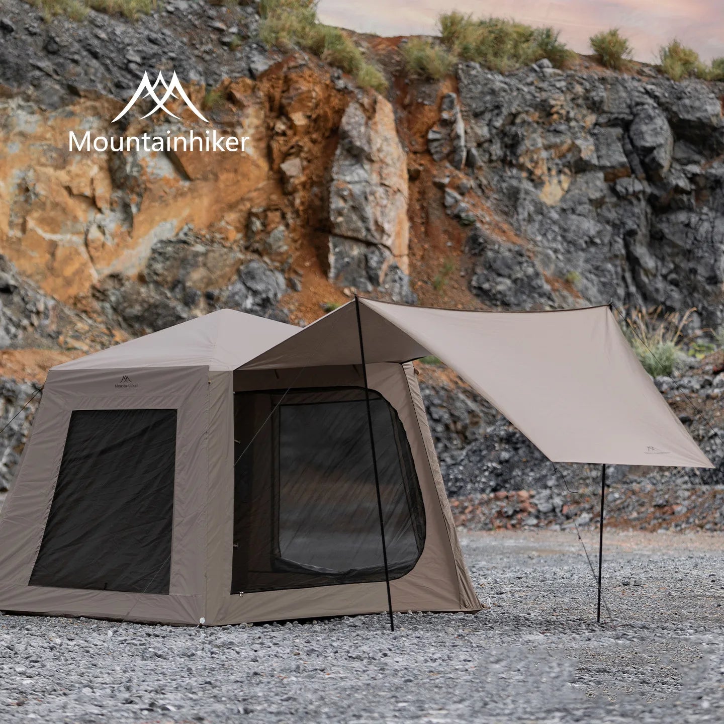 Outdoor Camping Inflatable Tent Mountainhiker Rainproof UV Protection Large Sunshade Canopy Silver-Coated Quick Inflatable Hut