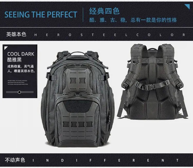 YAKEDA 600D MOLLE Tactical Backpack Assault Pack 40L Waterproof Outdoor Travel Camping Climbing Hiking Bag Mens Rucksack