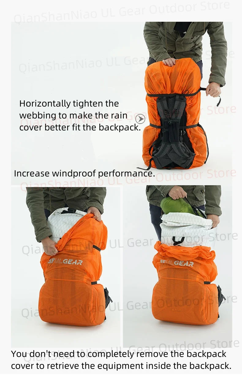 3F UL Gear UHMWPE Rain Cover For Backpack Outdoor Ultralight Hiking waterproof Trekking Rainproof 20-85L Backpack Cover