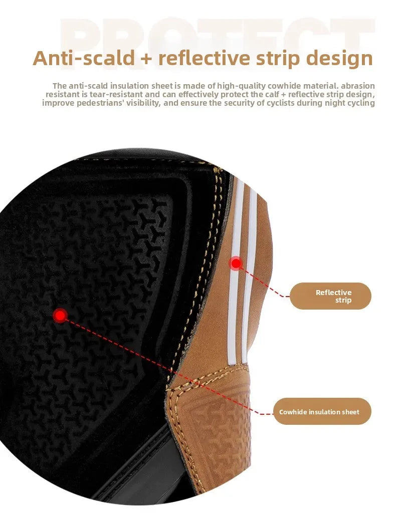 2PCS Waterproof Motorcycle Riding Boots Men Women Genuine Leather Adventure Touring Anti-Slip Protective All-Season CE Certified