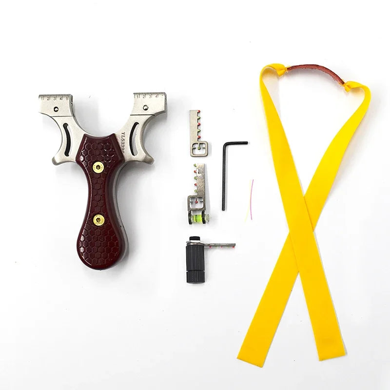 Professional Slingshot Outdoor Stainless Steel Hunting Catapult with ABS Patch Handle Using Flat Rubber Band Shooting