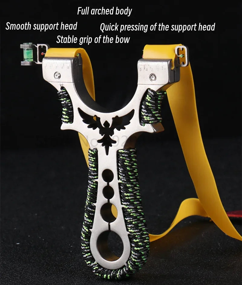 Red Laser Shooting Stainless Steel Slingshot With Flat Rubber Band Catapult Outdoor Sports Hunting Slingshot Accessories