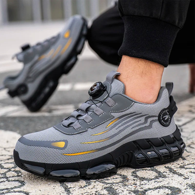Rotating Button Safety Shoes Men Puncture-Proof Work Sneakers Protective Shoes Brand Indestructible Steel Toe Shoes Work Boots