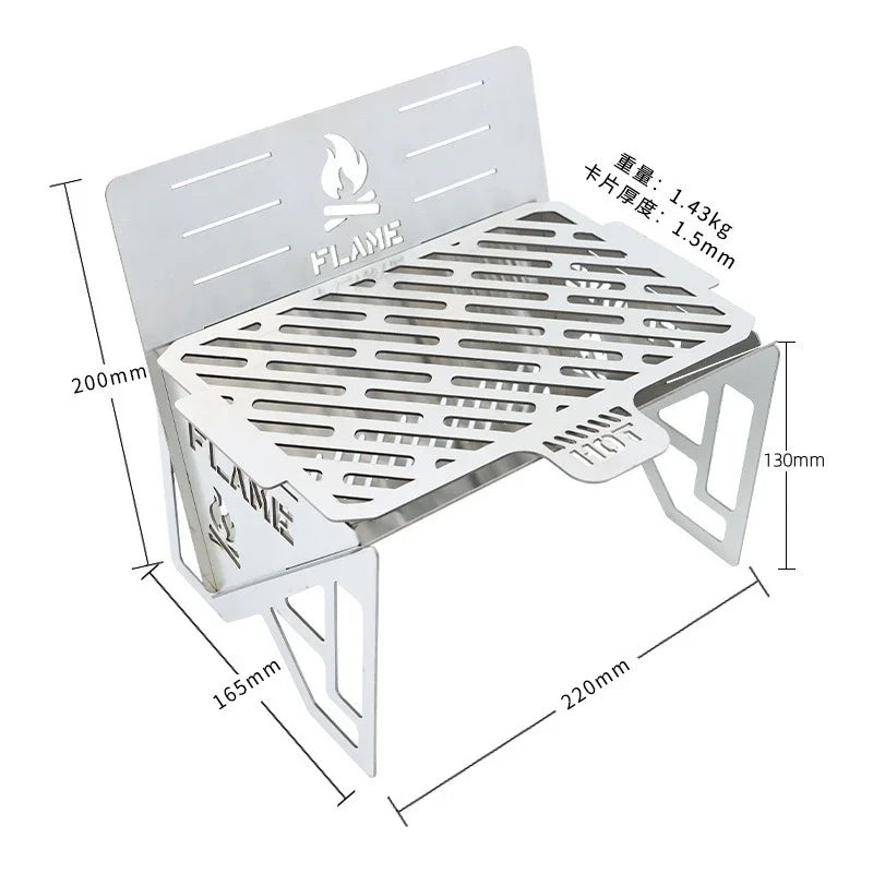 Outdoor Removable Barbecue Grill Ultra Lightweight Grill Mini Camping Stove Stainless Steel Firewood Stove