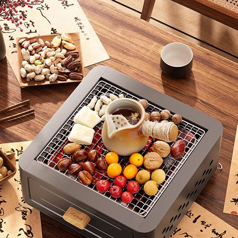 Portable Outdoor Barbecue Stove, Camping Equipment, Charcoal Tea Oven Set Bushcraft Tourism Picnic Cookware Bbq Articles for Use