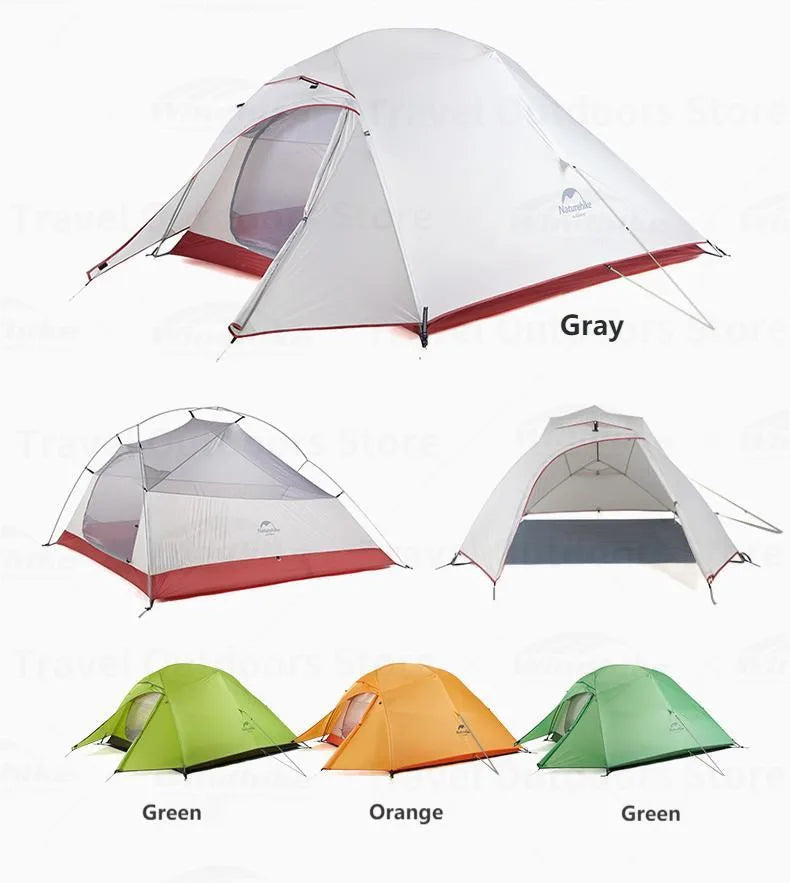 Naturehike Cloud Up 1 2 3 Tent Outdoor Camping Waterproof Tent ProfssIonal Glamping Hiking Backpacking Shelter Tent Portable