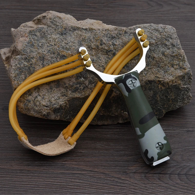 Powerful Sling Shot Aluminium Alloy Slingshot Camouflage Bow Catapult Outdoor Hunting Shooting Professional Slingshot
