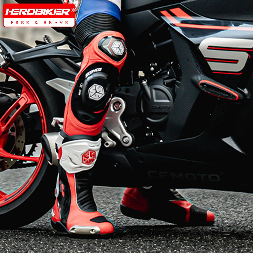 Scoyco Men's Motorcycle Riding Boots Anti-slip Motocross Shoes Anti-fall Rider Racing Road Cross-country With CE Certification