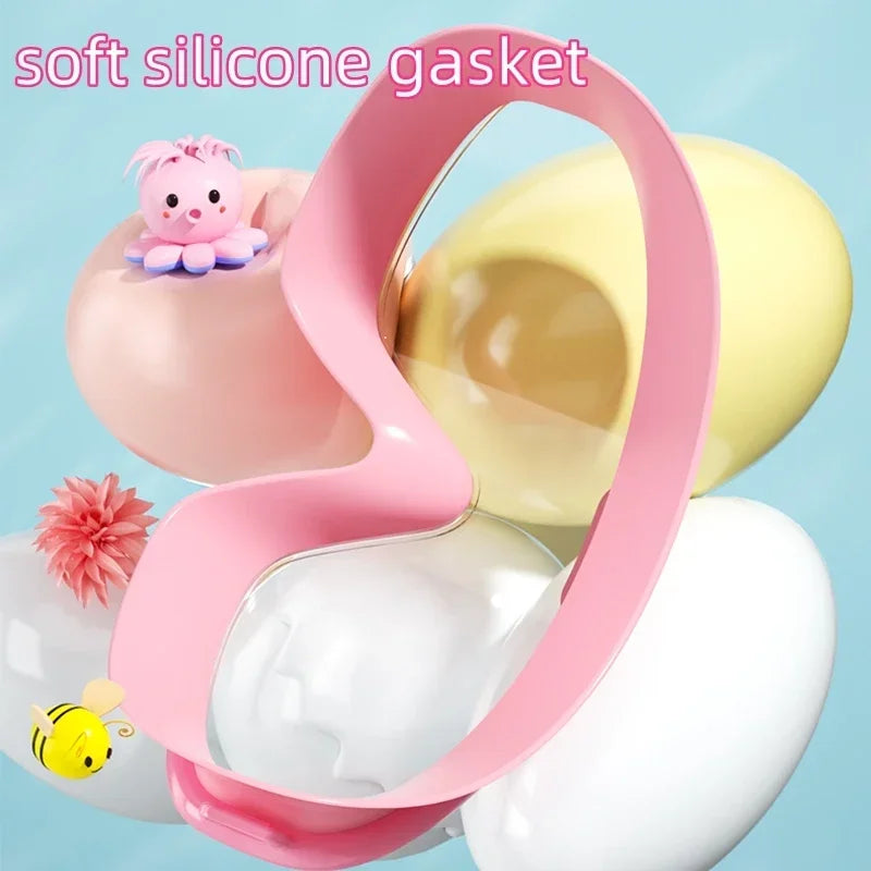 1Pair of Big Frame Swimming Goggles for Kids&Adults Anti-Fog No Leak Clear Wide View Scuba Diving Swimming Glasses with Earplugs