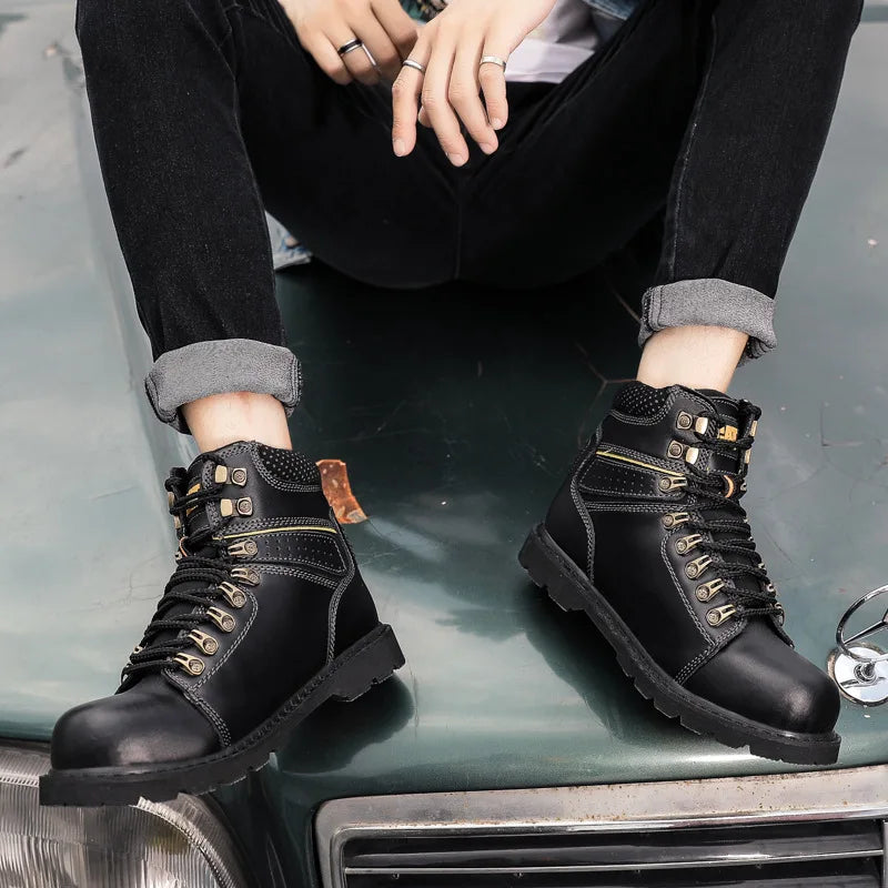 Hot Selling Men's And Women's Motorcycle Boots, Genuine Leather Couple's Workwear Boots, Outdoor Hiking Boots, Hiking Boot, Cyc