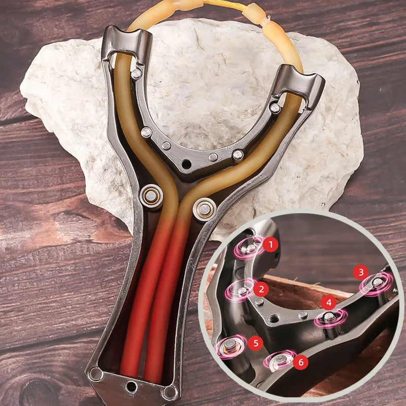 New Pulley Slingsshot for Hunting, Professional Sling Shot with Catapult Rubber Tubing, High Velocity Slingshot with Pulleys