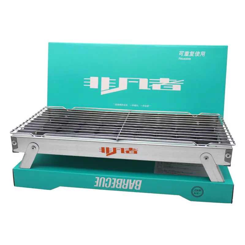 Disposable Barbecue Grill Household Outdoor Charcoal Wilderness Small Full Set of Barbecue Utensils Portable Folding Grill
