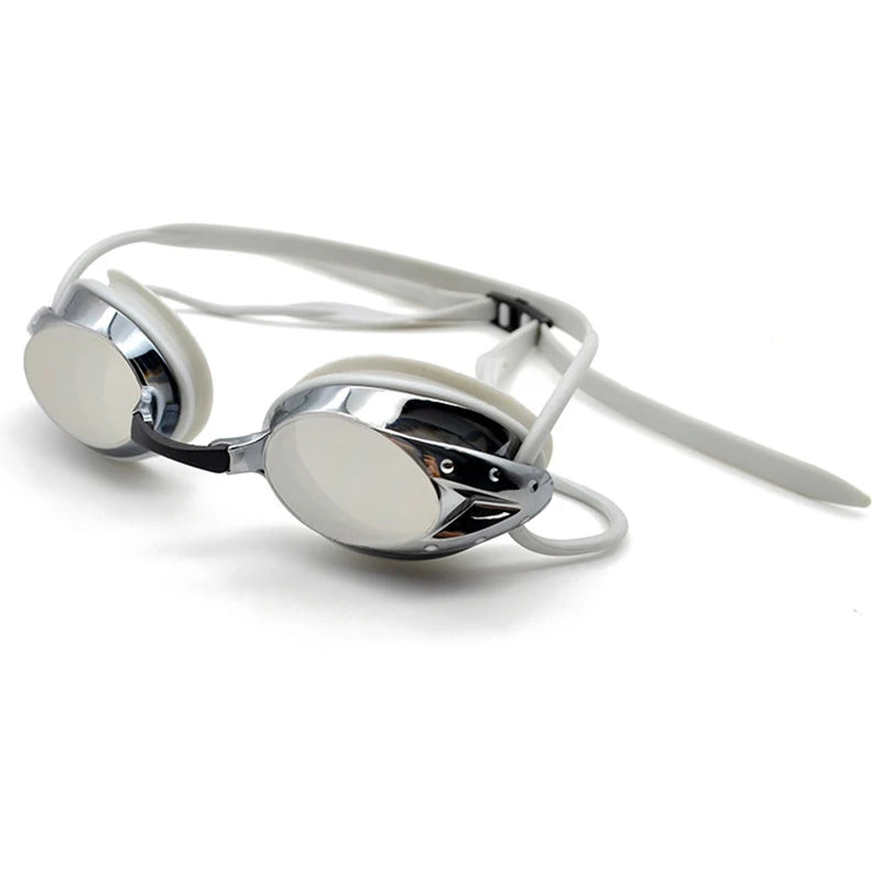 Professional Swimming Goggles Men Women Waterproof Anti-fog Cool Silver Plated Swim Glasses Comfortable Diving Pool Accessories