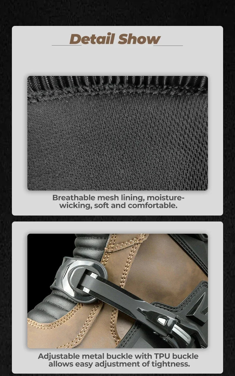 Motorcycle Long Boots Men Waterproof Motocross Riding Cycling Shoes Off-Road Motorbike Anti-drop Breathable Racing Equipment