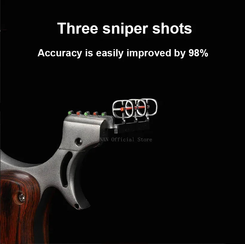 Outdoor Hunting Stainless Steel Wooden Handle Shooting Slingshot Traditional Rubber Band Catapult Slingshot Adult Shooting Game
