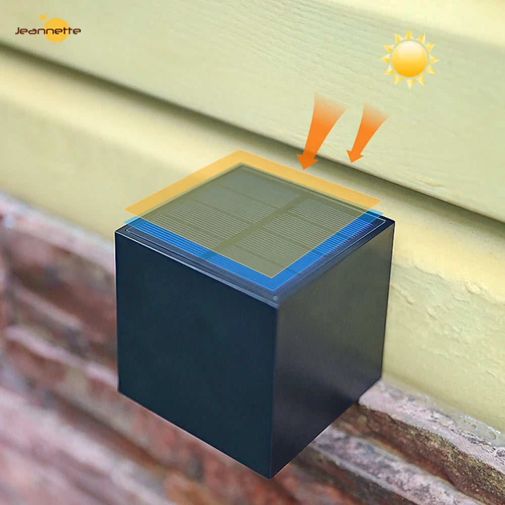 LED Solar Light Outdoor Garden Square Wall Lamp Sunlight Sensor IP65 Waterproof lamp Courtyard for Yard Balcony Fence Decoration