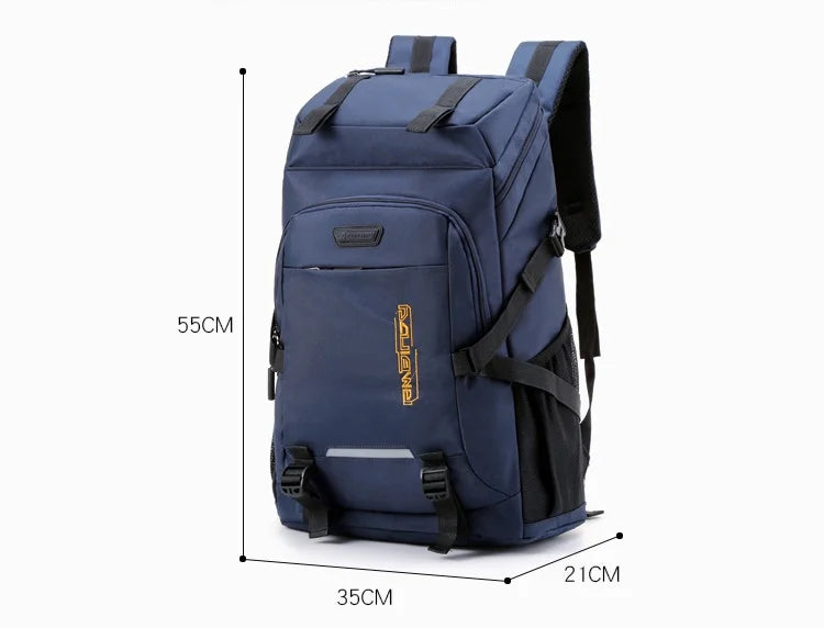 50L Waterproof Hiking Camping Travel Backpack Men Women Outdoor Large Capacity Mountain Climbing Bag Oxford Luggage Rucksack