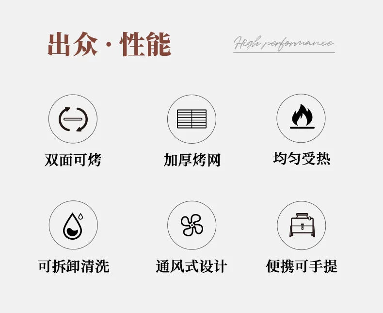 Multifunction  Portable Dual Purpose BBQ Grill Heating Stoves Camping Barbecue Grill Rack Net Firewood Stove Ironwork BBQ Grill