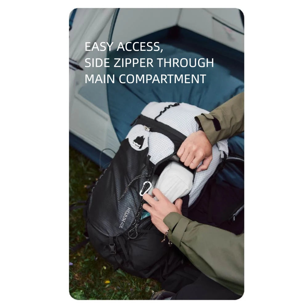 Naturehike Helium Series 40L Hiking Backpack Waterproof Wear Resistant Outdoor Travel Sport Climbing Shoulder Bag With RainCover