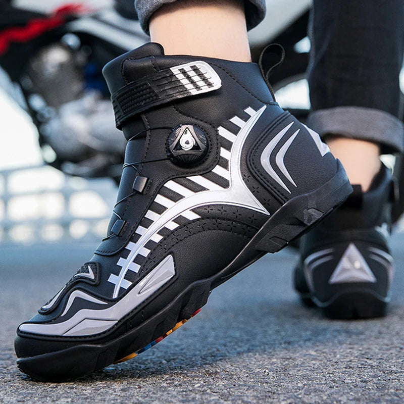 Man Motorcycle Boots Breathable Anti Slip Men's Motorbike Shoes Road Racing Riding Motocross Boot High Quality Men Motos Shoes