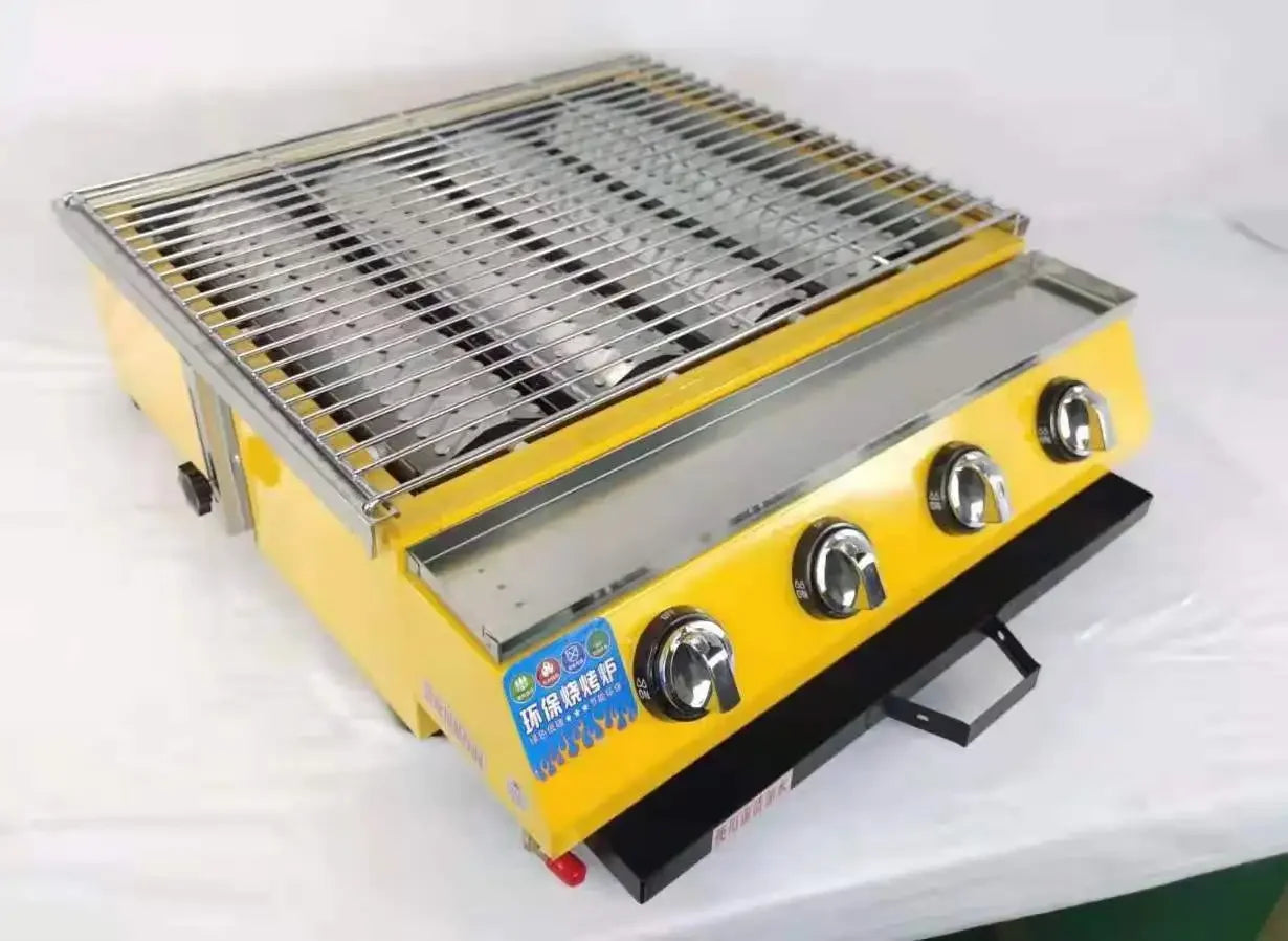 Commercial Outdoor BBQ Grill for Night Market with Smokeless Gas Burner