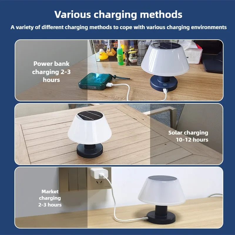 Solar Led Table Lamp Outdoor Modern Home Garden Decoration Solar Charging Cordless Lamp Restaurant For Outdoor Bar Restaurant
