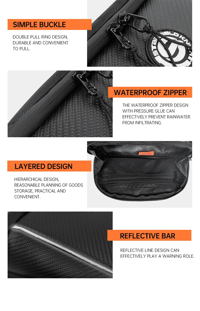 SFK Large Capacity Motorcycle Bag Rear Seat Bag Tail Pack Multifunctional Crossbody Bag Riding Gears With Outdoor Raincover