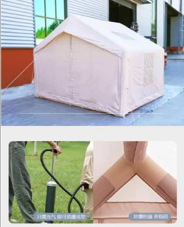 7.5㎡ Large Inflatable Tents with Air Column Set for Rainproof & Waterproof Outdoor Camping 420D Oxford Fabric Inflatable Marquee