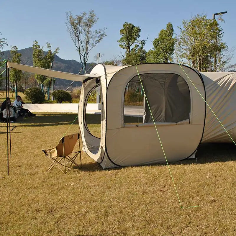 Pop-up SUV Camping Tent: 4 Person Instant Easy Setup Family Tent Connected to Vehicles to Achieve the Freedom of Heat&Cooling
