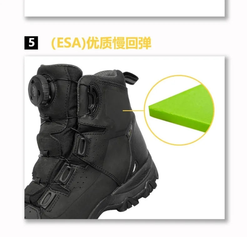 MQZ Motorcycle Boots Cowhide Road Riding Botas Hiking Shoes Anti Fall Waterproof All Season Ankle Toe Heel Protection For KTM