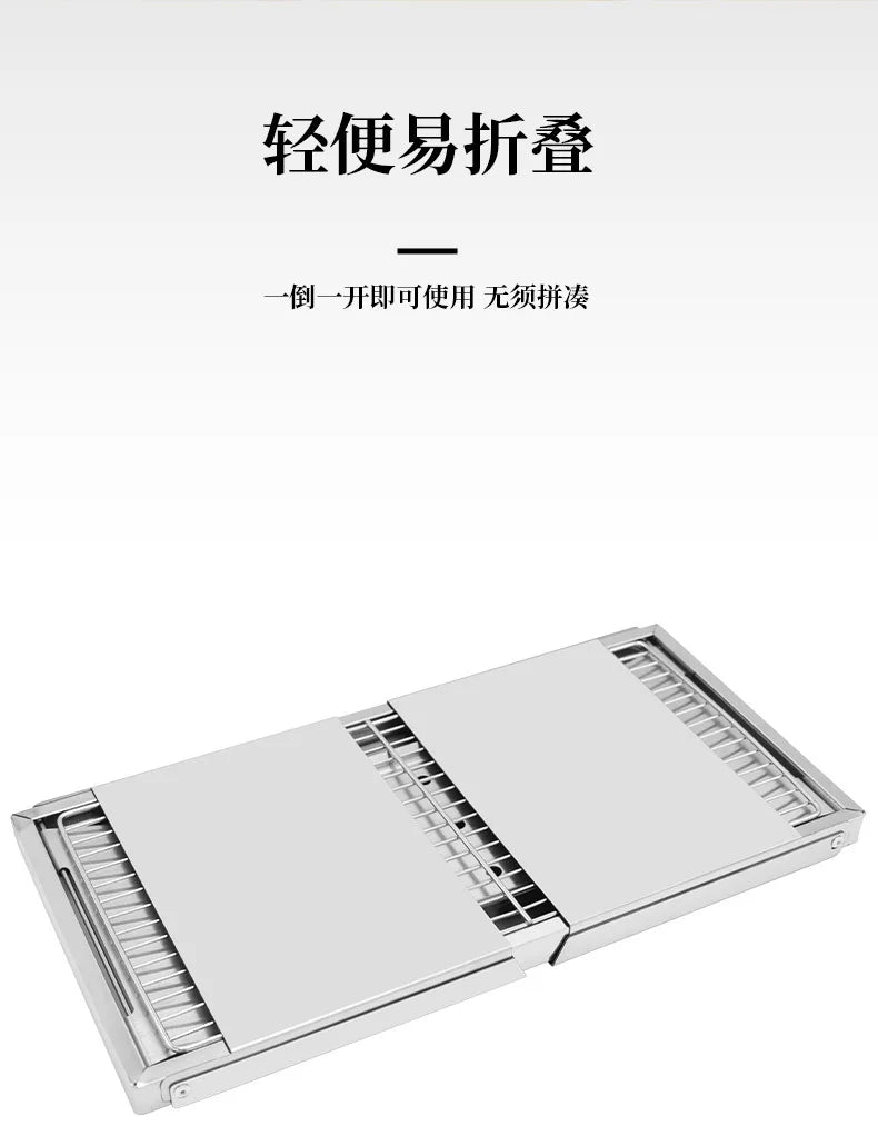 Stainless Steel Grill Outdoor Charcoal Thickened Barbecue Grill Household Small One Second Folding Carbon Grill