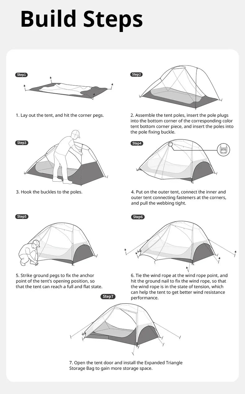 Naturehike Star River UL 2 Person Camping Tent Ultralight Waterproof 15D Double Layer 3 Seasons Outdoor Travel Hiking Tent