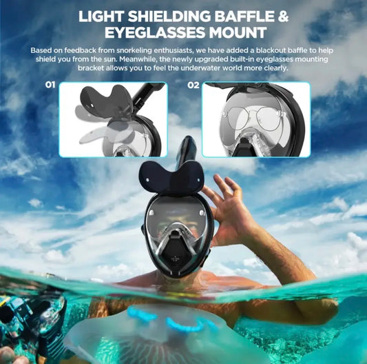 2025 New Professional Snorkeling Mask For Kids Adults High-definition Anti Fog Foldable Swimming Fully Dry Myopia Diving Goggles