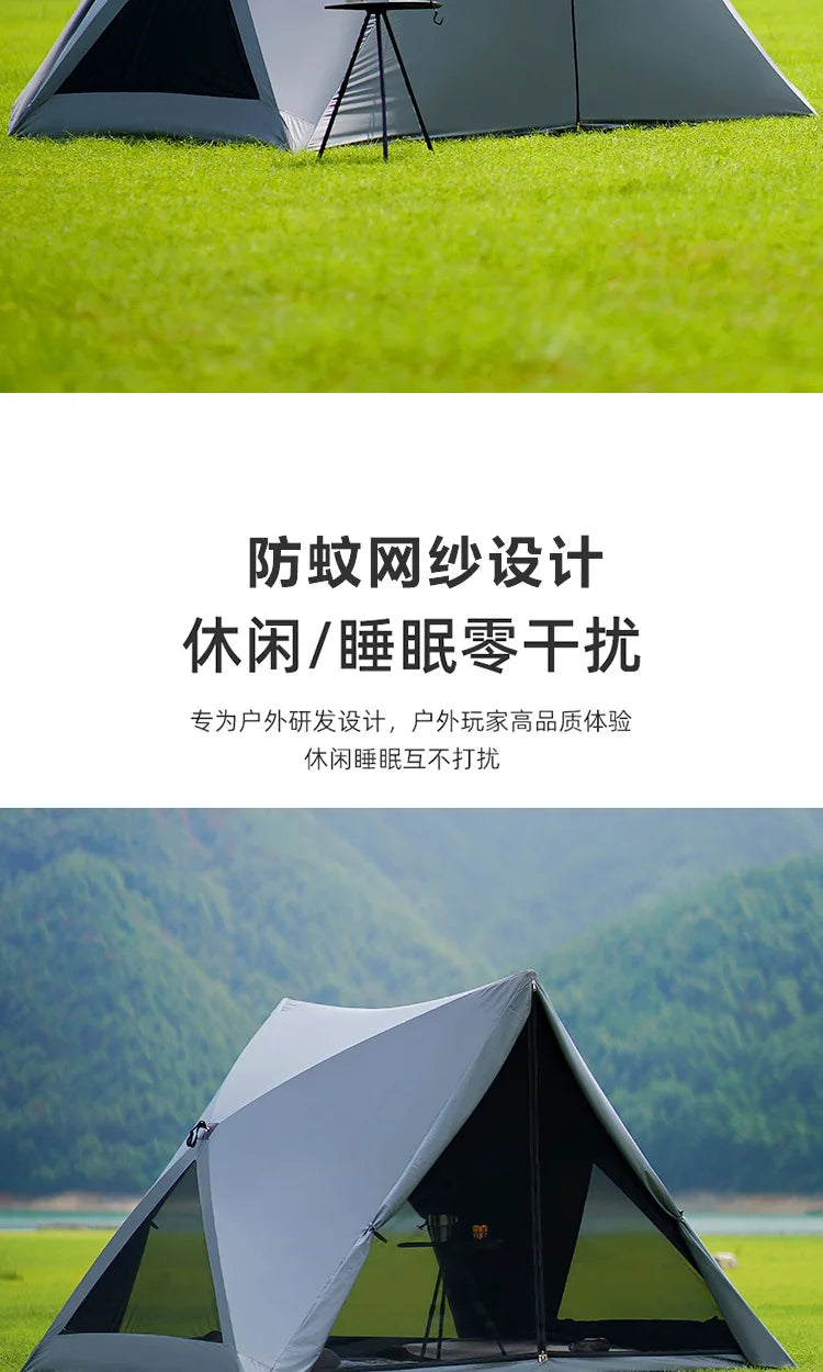 Open Shelter Family Size Triangle Tent Automatic Pop Up Beach Tent Ultralight Portable Outdoor Camping Sun Shelter Instant