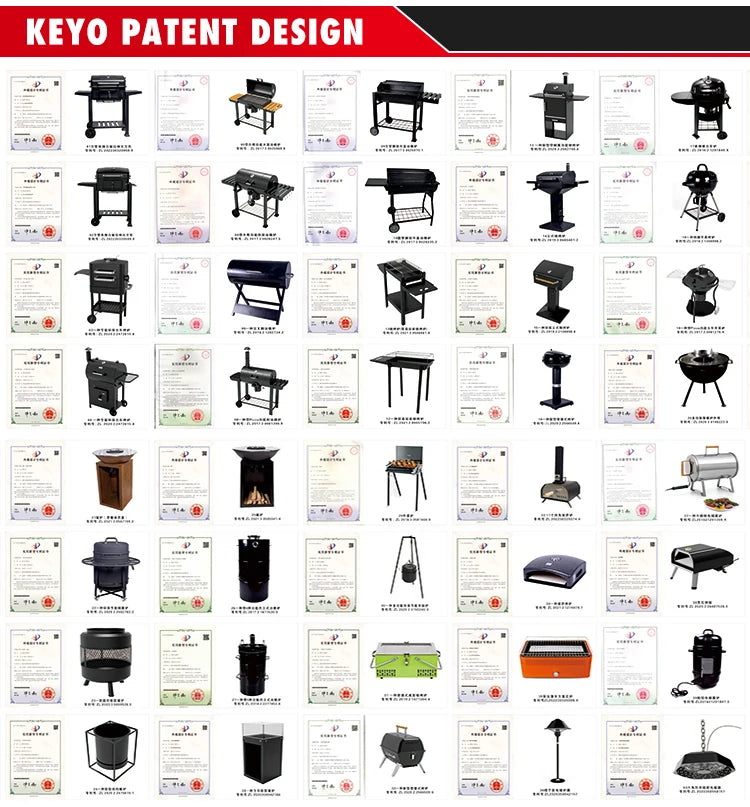 Heavy Duty Garden Barrel Trolley Barbeque Grill Outdoor Smoker Barbecue Grill Charcoal Bbq Grill with Side Table