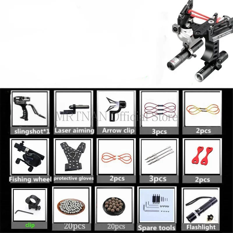 Green/Red Laser Slingshot Black Red Hunting Bow Slingshot Fishing Outdoor Powerful Slingshot Catapult Slingshot Shooting Caza