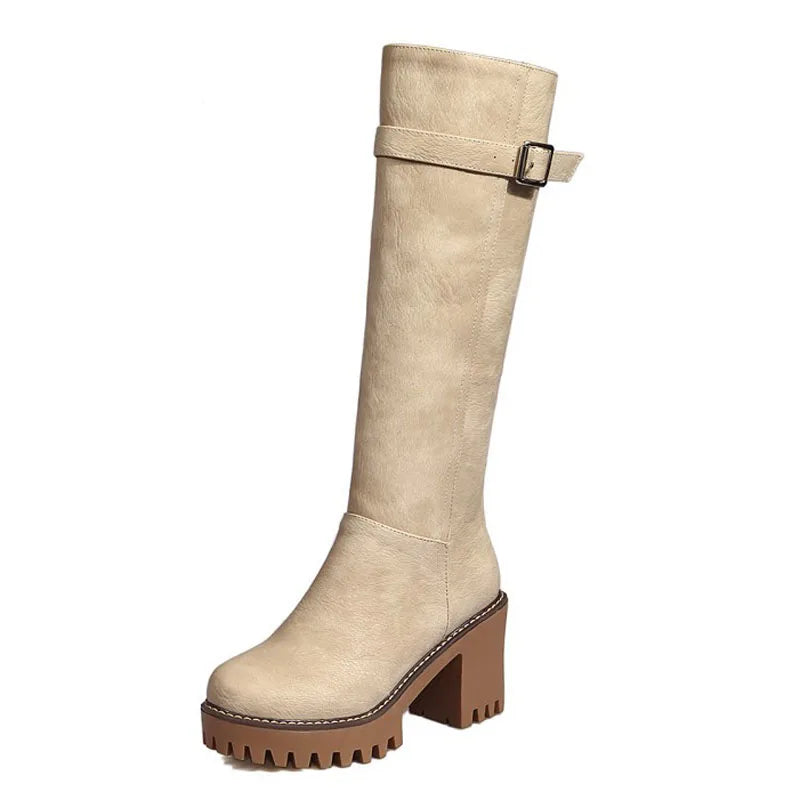 Winter Women Shoes Long Boots Sexy Woman Motorcycle Booties Custom Platform High Heels Knee High Boots Women Botas WSH3471