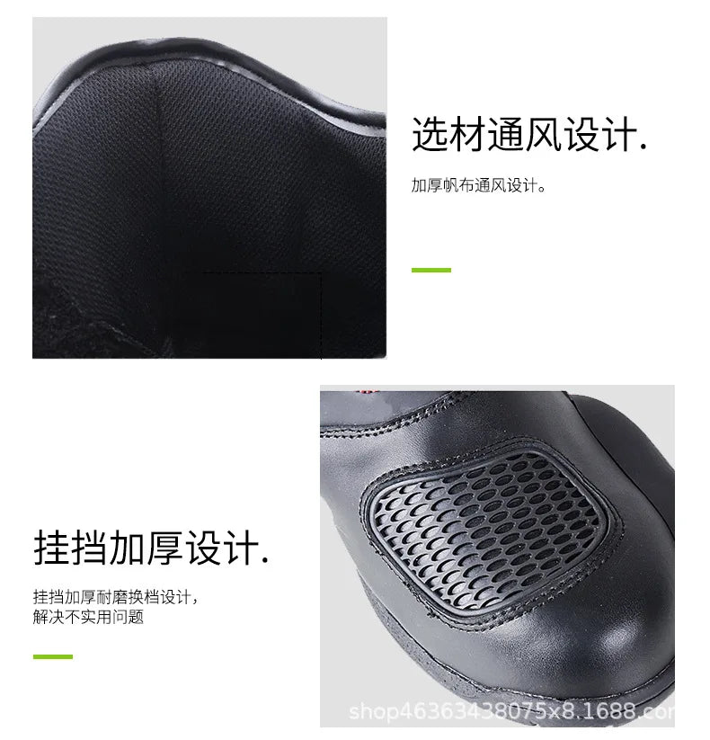 Motorcycle Riding Boots Men Winter High Top Motorcycle Shoes Waterproof, Anti Slip, Anti Fall Racing Professional Road Boots