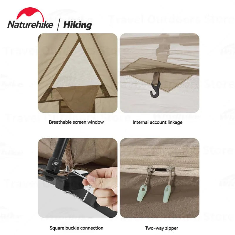 Naturehike A-Type Automatic Tent 1-2P Get Off The Ground Riverside Fishing One Touch Tent Quick Open Camping Bed Tent Waterproof