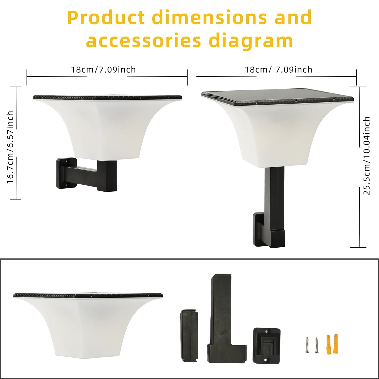 Solar Wall LED Lights with Radar Sensor Outdoor Waterproof Solar Stigma Light Outdoor Porch Light for Garage Entryway Lighting