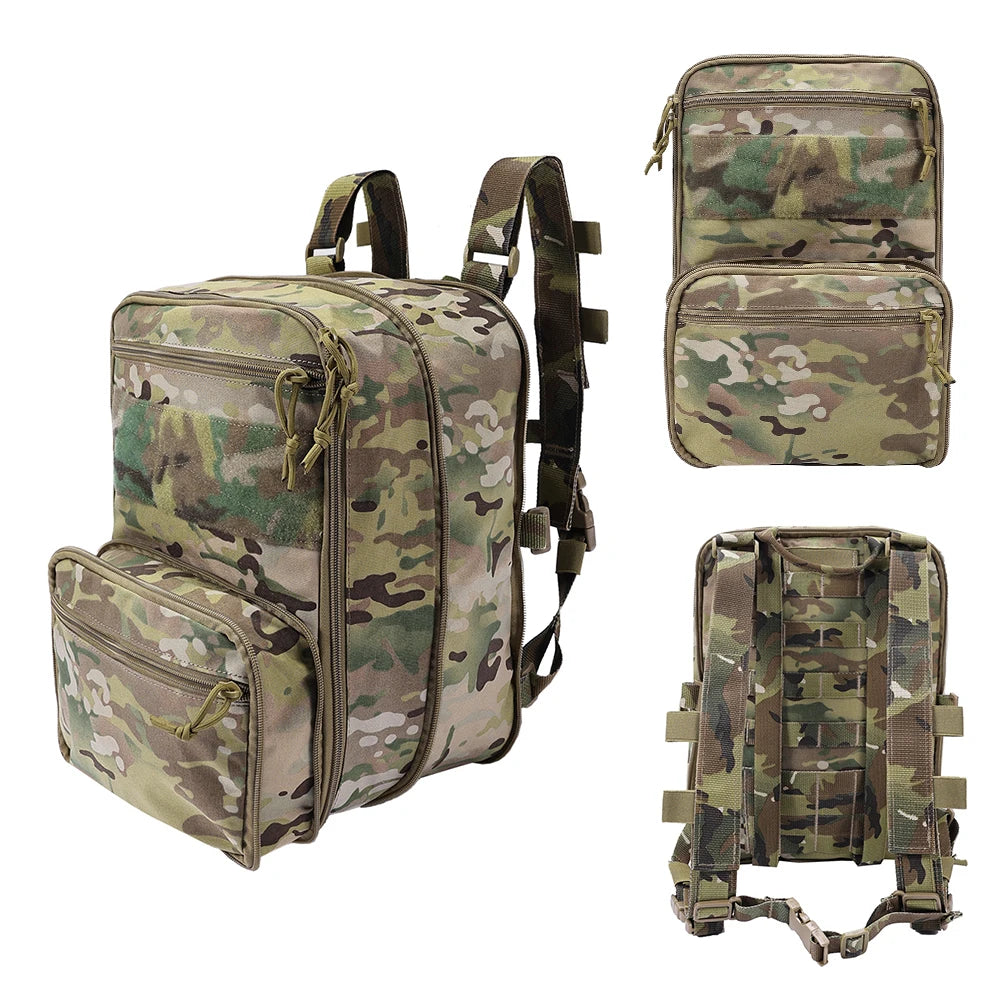 500D Nylon Tactical Flatpack D3 Backpack Hydration Carrier Expansible Molle Pouch Airsoft Multipurpose Vest Assault Travel Bag