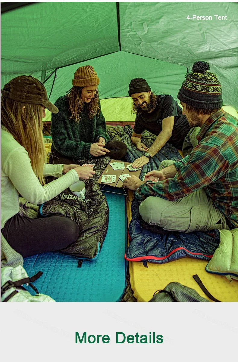 Naturehike-Ultralight Opalus Tunnel Double Tent, Outdoor Camping, Hiking, 2, 3, 4 Persons