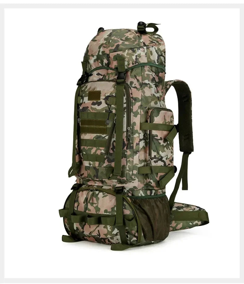 90L Travel Bag Camping Backpack Tactical Hiking Climbing Bags Mountaineering Large Sport Knapsack Outdoor Men Luggage Rucksack