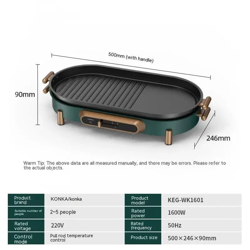 Electric Broiler Korean Household Non-stick Electric Broiler Smokeless Barbecue Electromechanical Roasting Pan