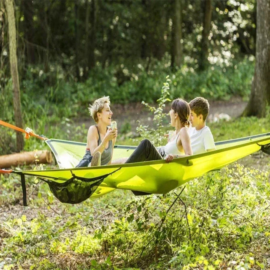 2025 Outdoor Camping Hanging Portable Bed Triangle Hammock Portable Multi Person Aerial Mat  travel Convenient Sleep Hammock bed