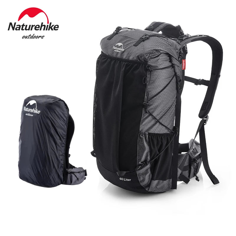 Naturehike Rock Series Outdoor Bags 60L Travel Backpacks Large Capacity 60+5L Hiking Packs Aluminum Frame Hiking Bag