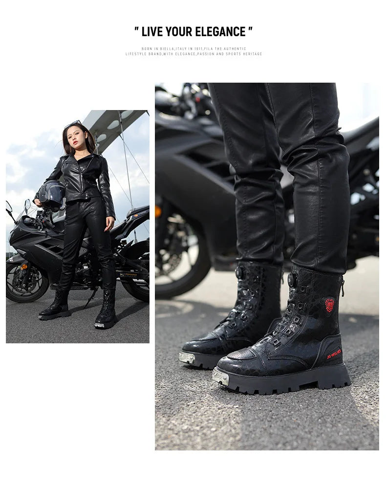 Motorcycle Wear-resistant Drop-proof Boots Women Motorbike Riding Shoes Breathable Biker Boots Motorboats Motorcycle Shoes Bota
