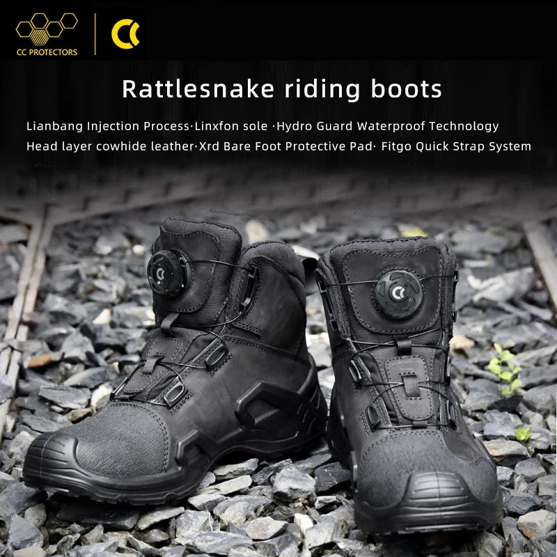 CC Motorcycle Riding Boots Men Leather Motorbike Shoes Breathable Anti-slip Anti-fall XRD Ankle Protection Motocross Short Boots
