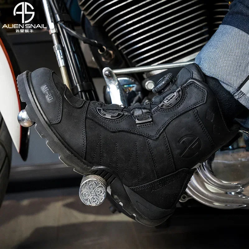 MT-20 Anti-fall Motorcycle Rally Boots MT-10 Leather Waterproof Riding Shoes Knob Design Racing Motorcycle Riding Cowhide Boots